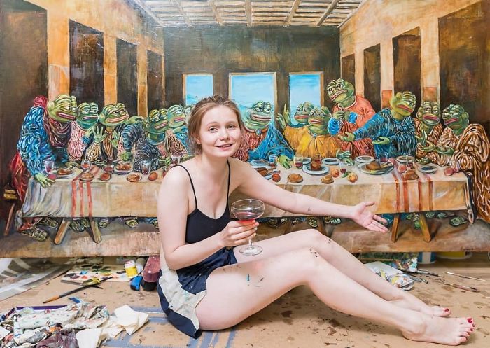 Russian Artist Repaints Famous Artworks With Pepe The Frog